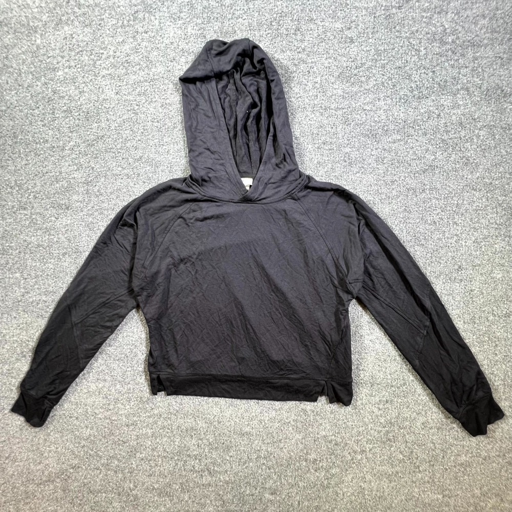 All In Motion Hoodie Womens Medium Black Raglan Sleeve Gym Activewear Cropped